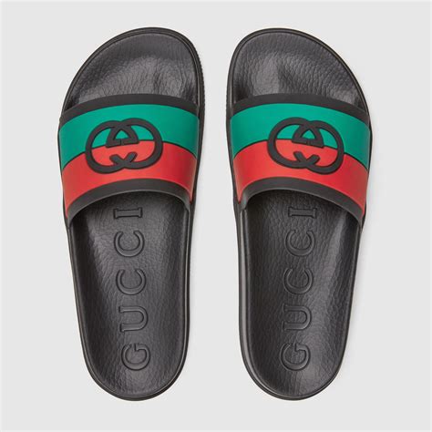 gucci rubber slide 'green red'